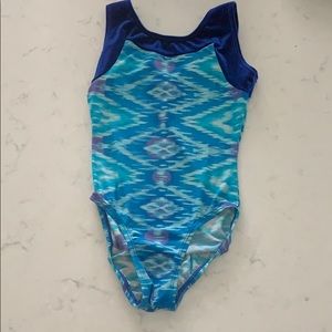 Colorful Blue Gymnastics Leotard by Rebecca Mom’s